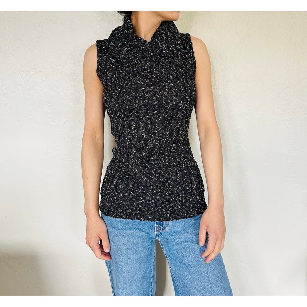 Inc Cowl Neck Glittery Cable Knit Top
